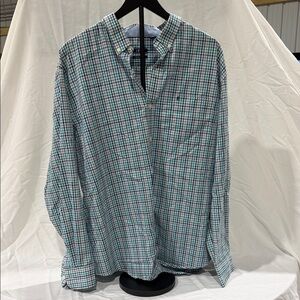 Men's IZOD Checkered Shirt - Blue and Green
